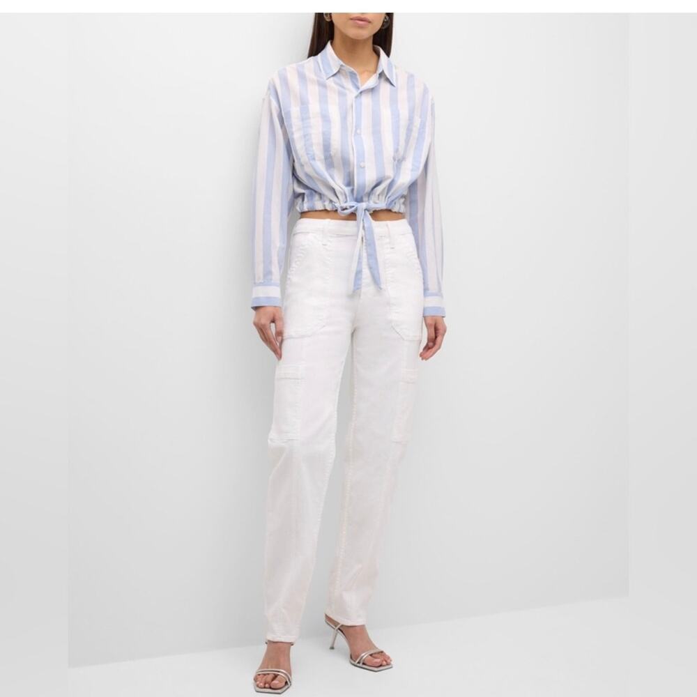 Mother denim private double flap pocket skimp white jeans sz 25 $238 - Picture 2 of 7